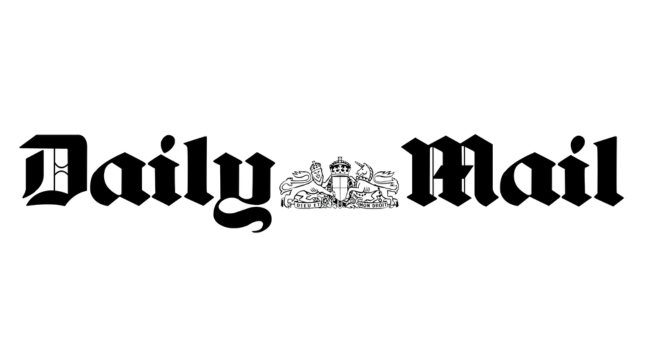 Daily Mail logo in black text with crown emblem centered between words on white background.
