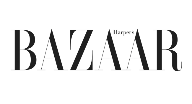Logo of Harper's Bazaar magazine in elegant black serif font on a transparent background.